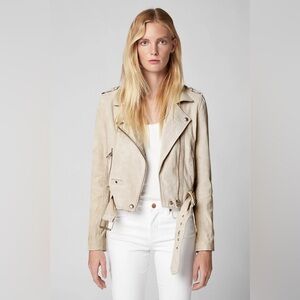 BlankNYC 100% Suede Moto Jacket White Sand Size M